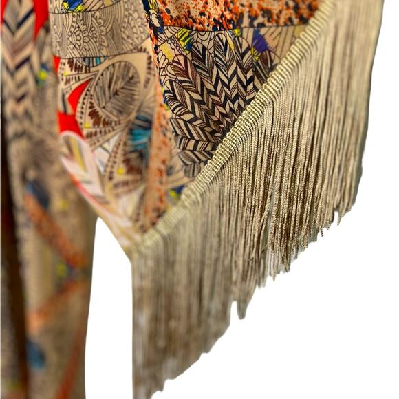 Bohemian Kimono with Fringe Detail One Size - Picture 6 of 9